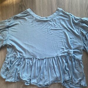 The Ordinary Light Blue Ruffled Blouse